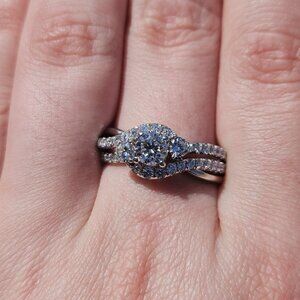 14K White Gold LEO Diamond Bypass Engagement Ring Band 1.23TCW 5.6 Gram Size 10